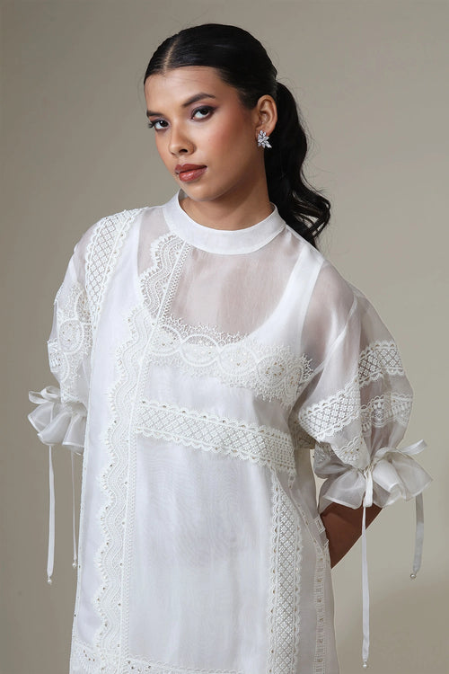 Ivory Bia Tunic with Slip and Pants