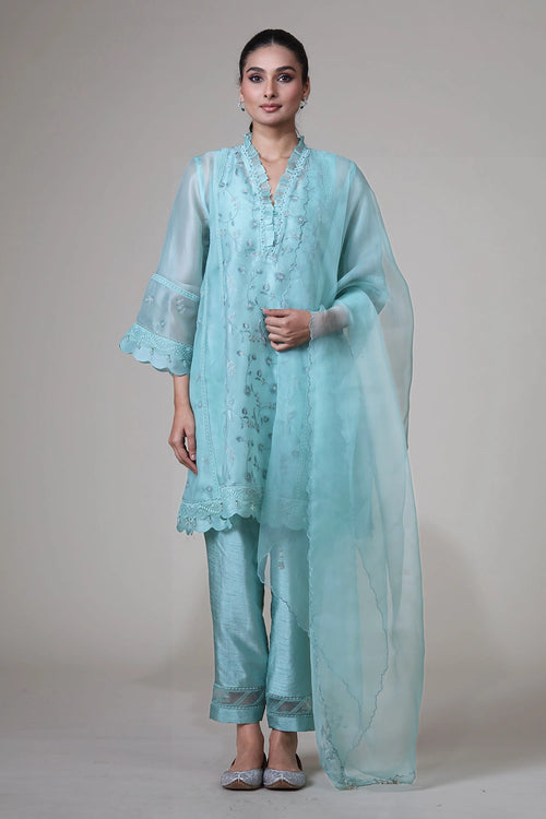 Mint Farida Kurta Set