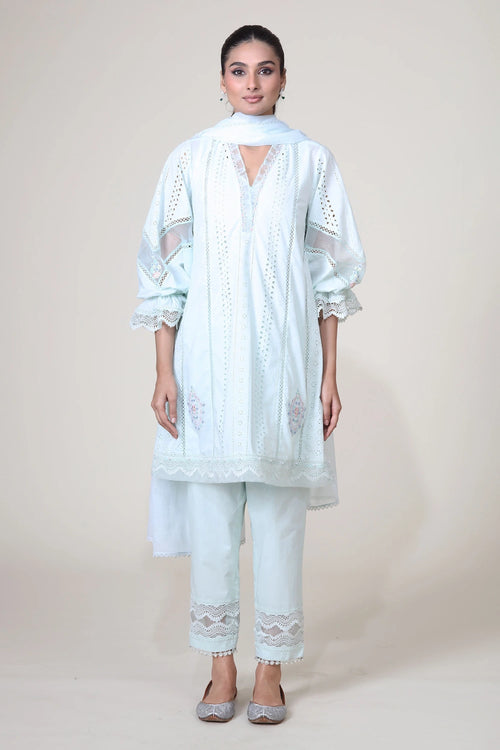 Mint Jasmine Kurta Set