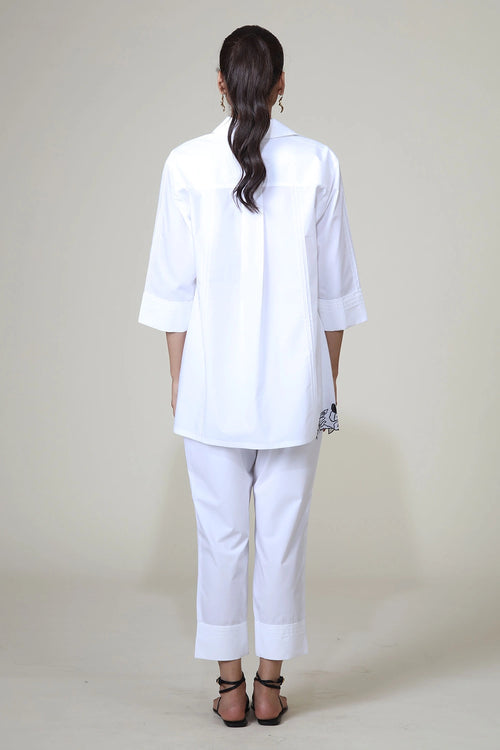 White and Black Neela Co-ord Set