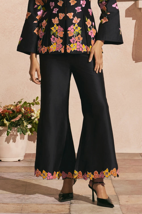 Black Bougainvillea Pants