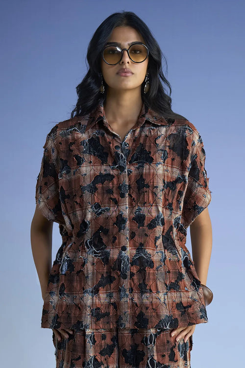 Distressed Shirt And Pant Set