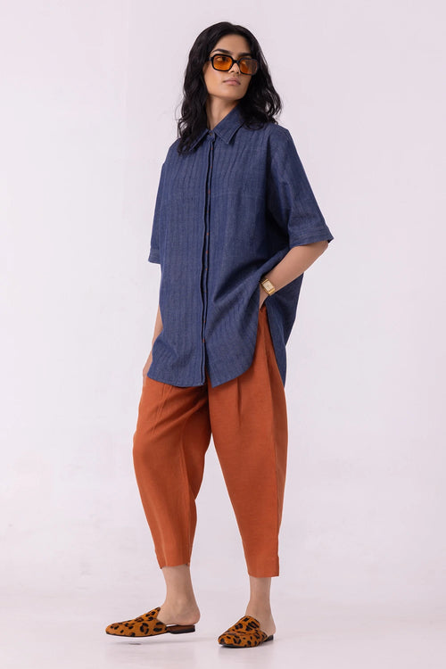 Bandra Rust Linen Pants