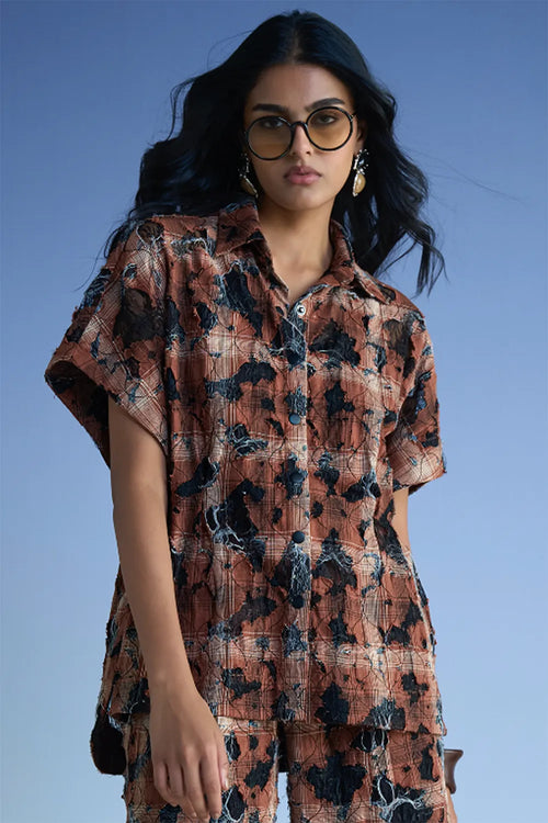 Distressed Structured Shirt