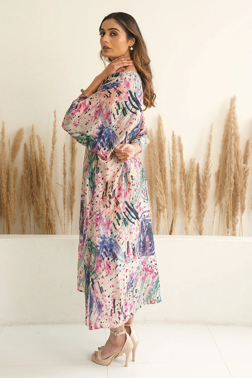 Ivory Abstract Antifit Kaftan