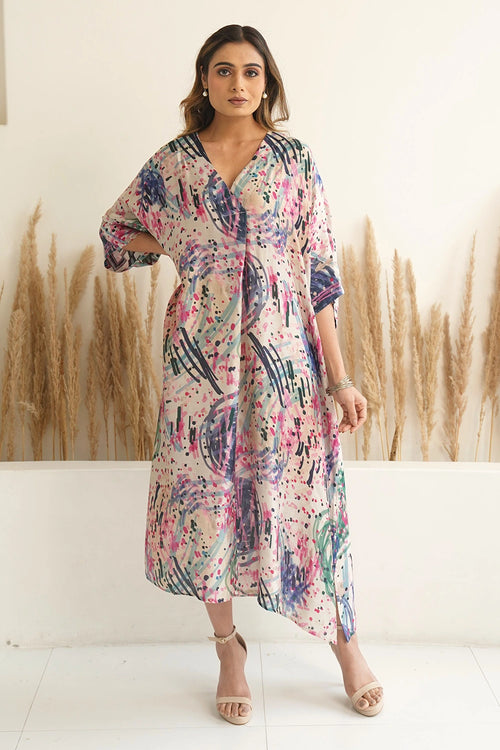 Ivory Abstract Antifit Kaftan
