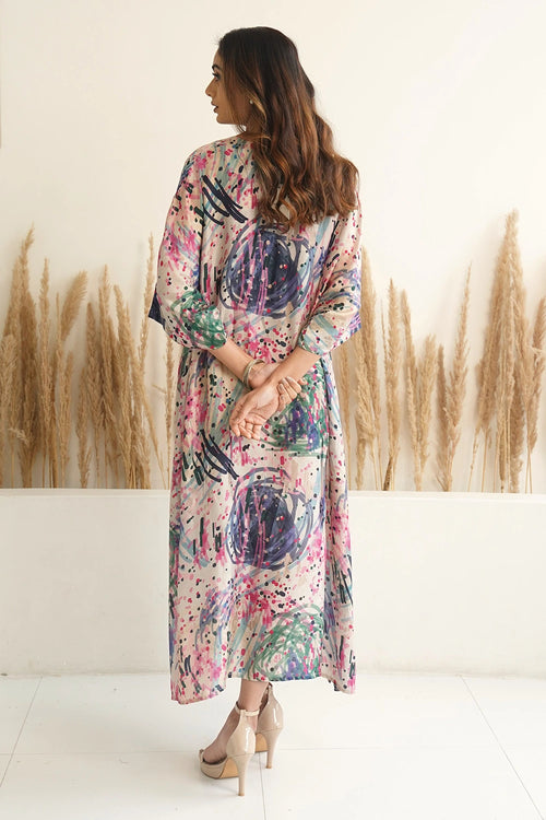 Ivory Abstract Antifit Kaftan