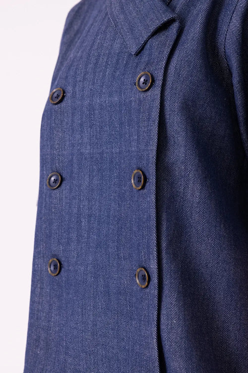 Becky Blue Handwoven Denim Top
