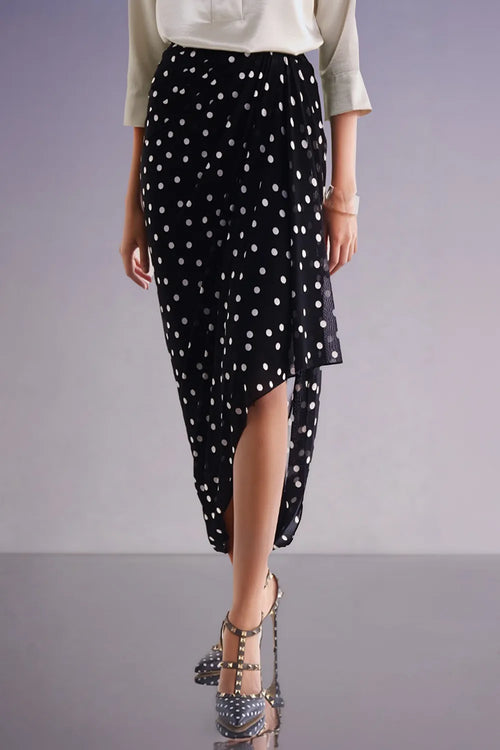 Polka Dot Drape Skirt