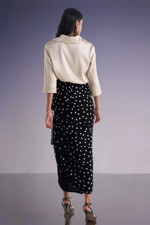 Boxy Satin Popover Top And Skirt Set