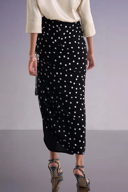 Polka Dot Drape Skirt