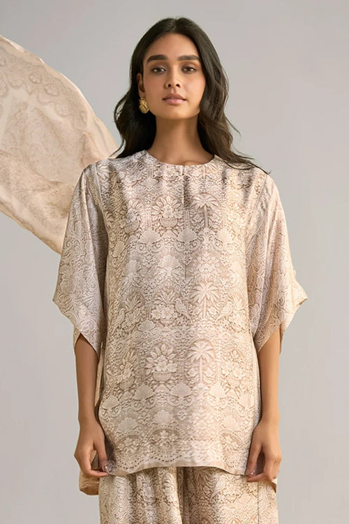 Lace Printed Boxy Top