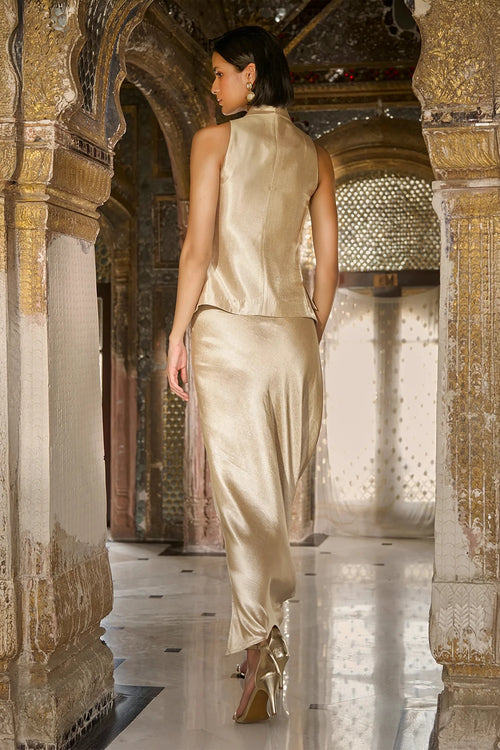 Ivory Waistcoat And Skirt Set
