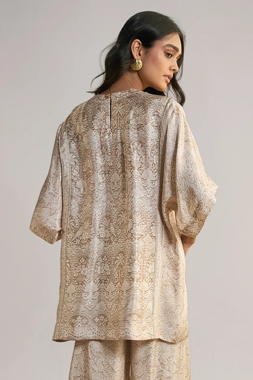 Lace Printed Boxy Top