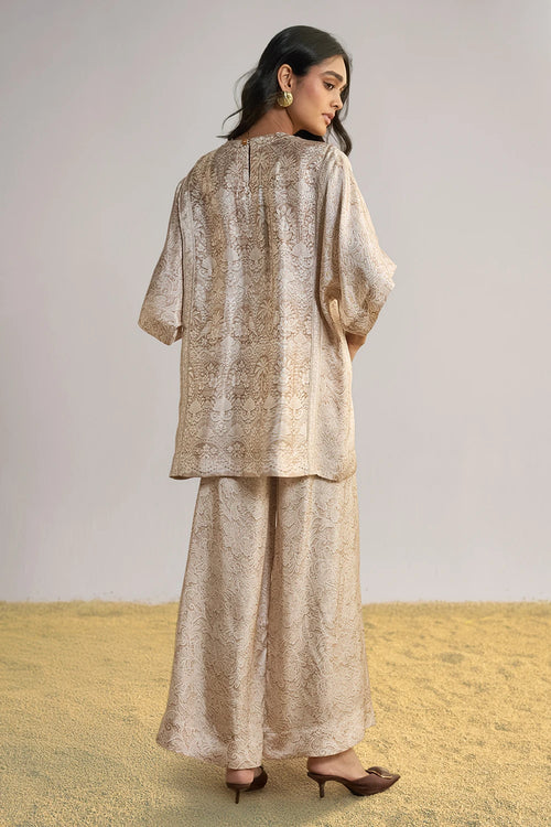 Lace Printed Wide Legged Pant