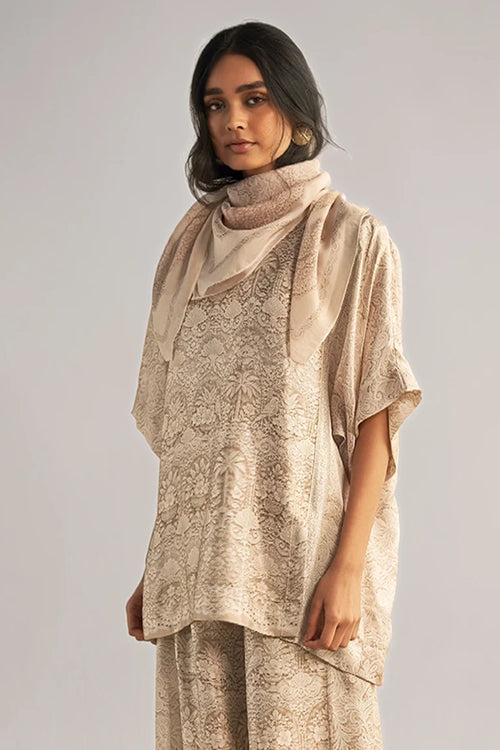 Lace Printed Boxy Top