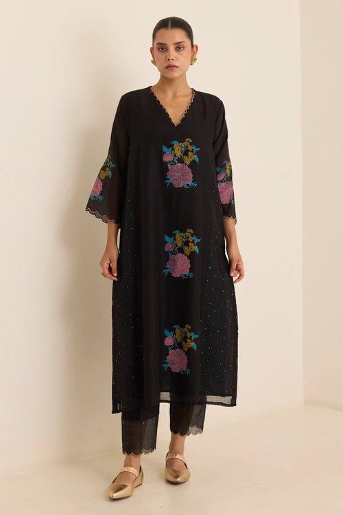 Midnight Mukaish Kurta Set