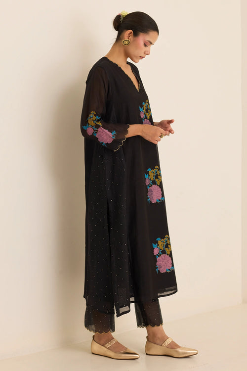 Midnight Mukaish Kurta Set