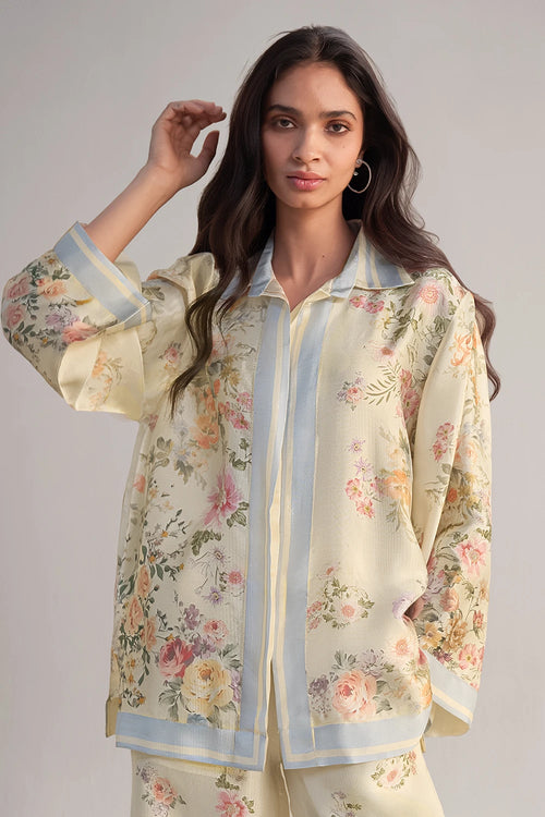 Pastel Floral Printed Pant Set