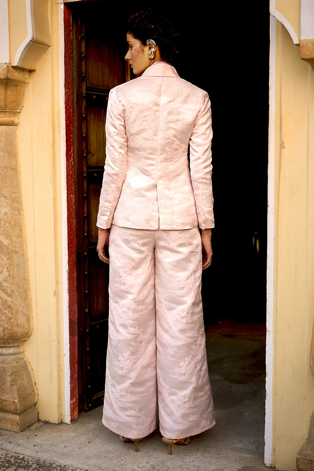 Pink Brocade Suit