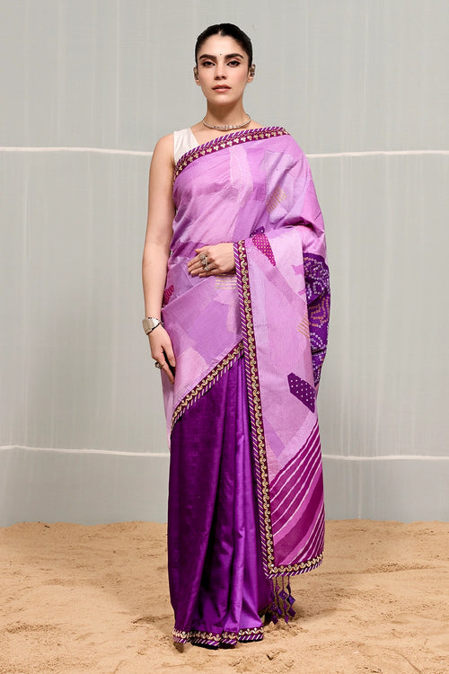 Purple Boond Saree
