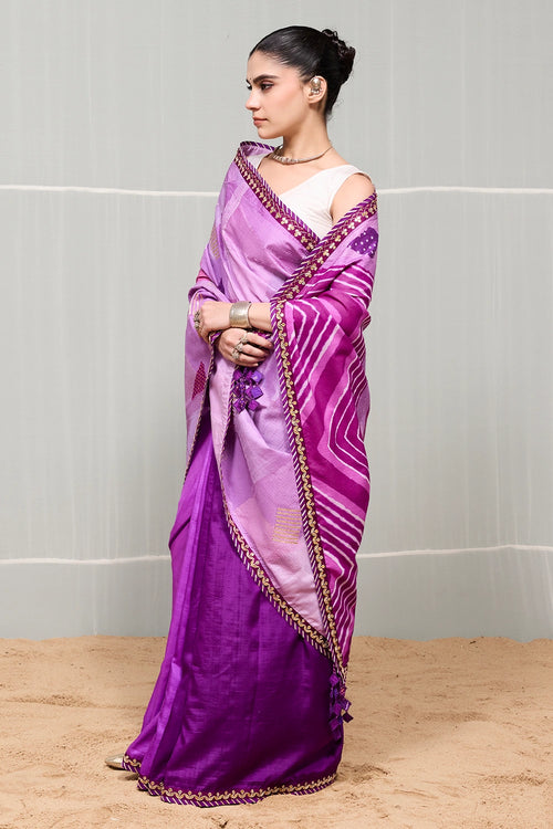 Purple Boond Saree