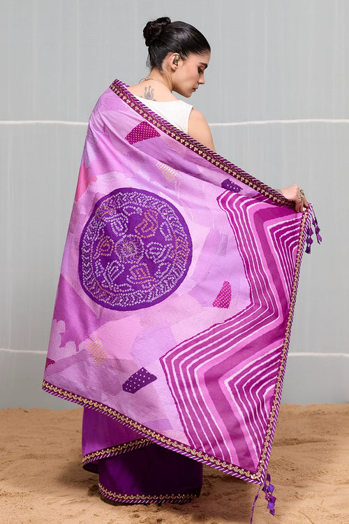 Purple Boond Saree