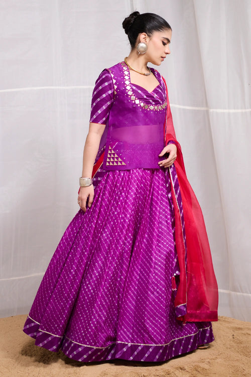 Purple Rela Lehenga