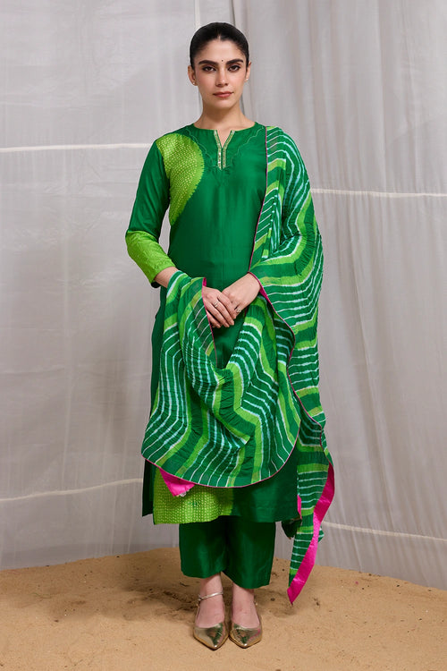 Green Saanjh Suit
