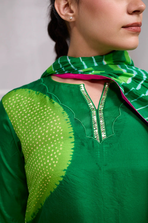 Green Saanjh Suit