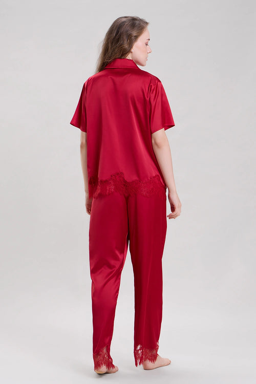 Red Lace Pajama Set