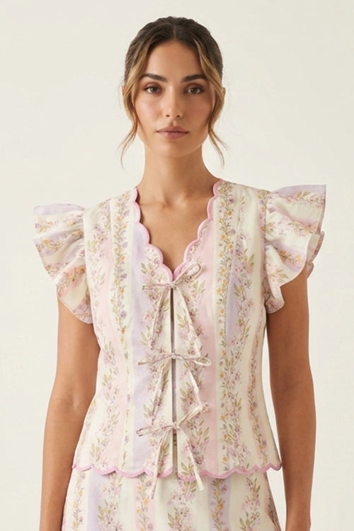 Sage Scalloped Shirt