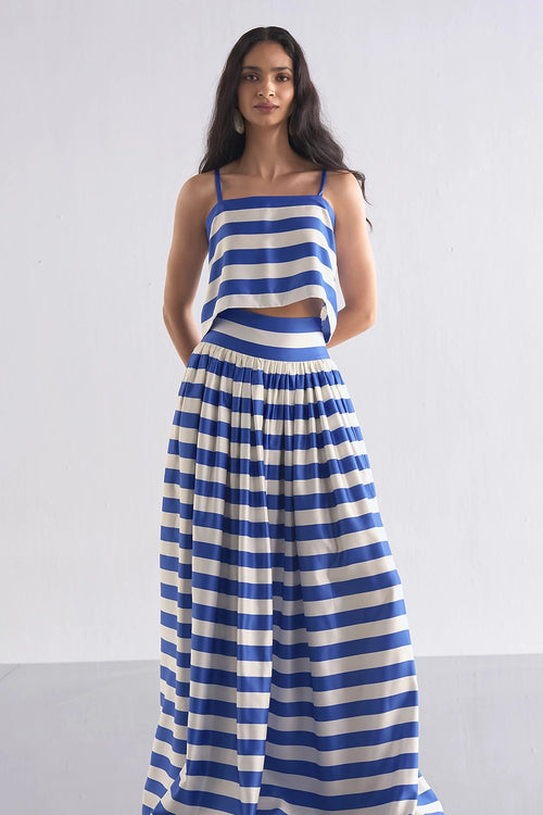 Flowing Striped Maxi Skirt