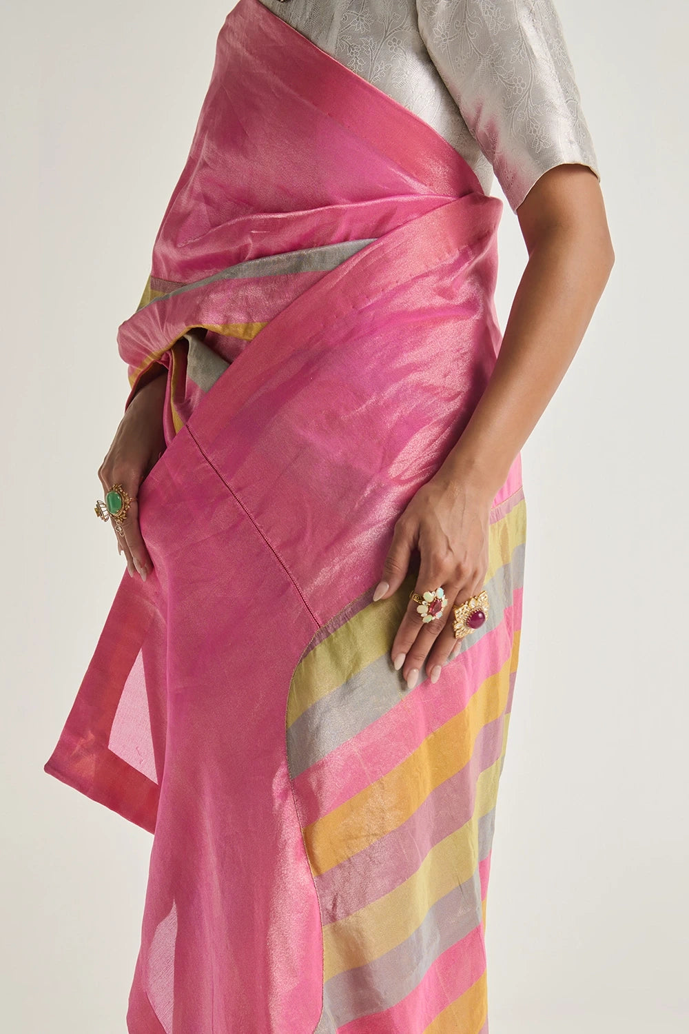 Rangeela Pachranga Tissue Saree With Blouse