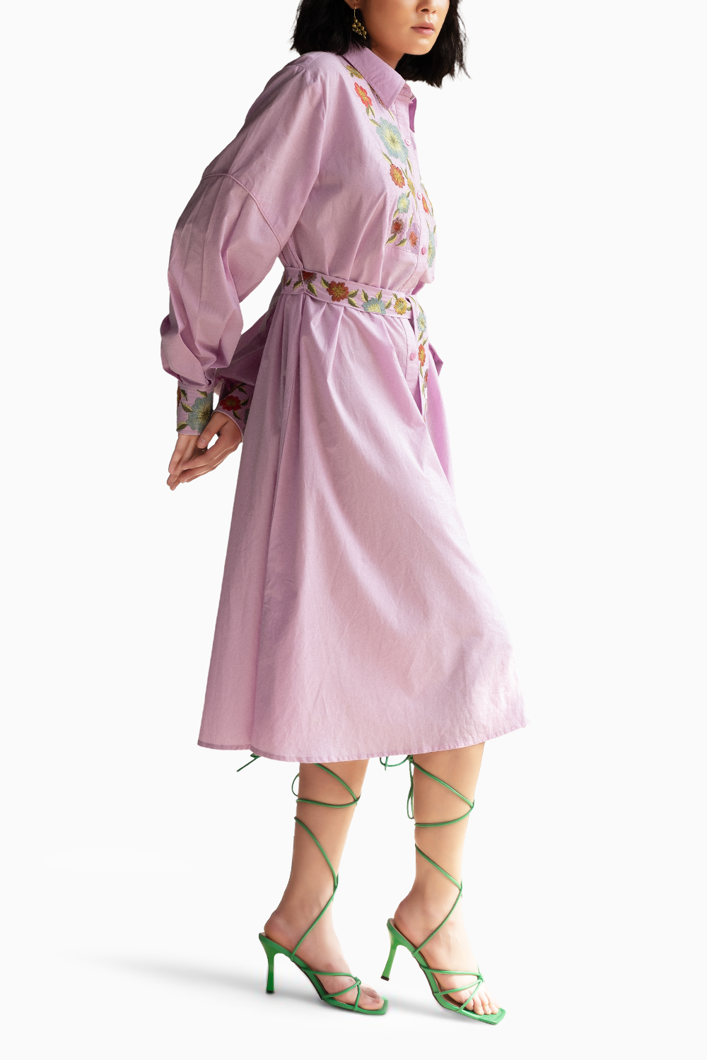 Orchid Bouquet Shirt Dress