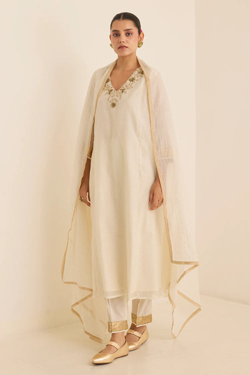 Pearl Mukaish Whisper Kurta Set