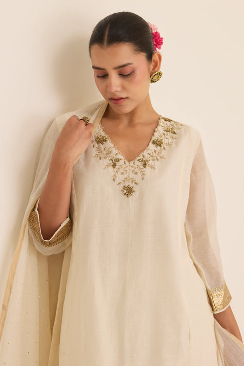 Pearl Mukaish Whisper Kurta Set