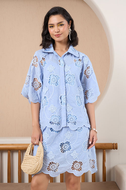 Sky Bloom Eyelet Shirt