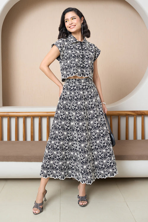 Noir Bloom A-line Set