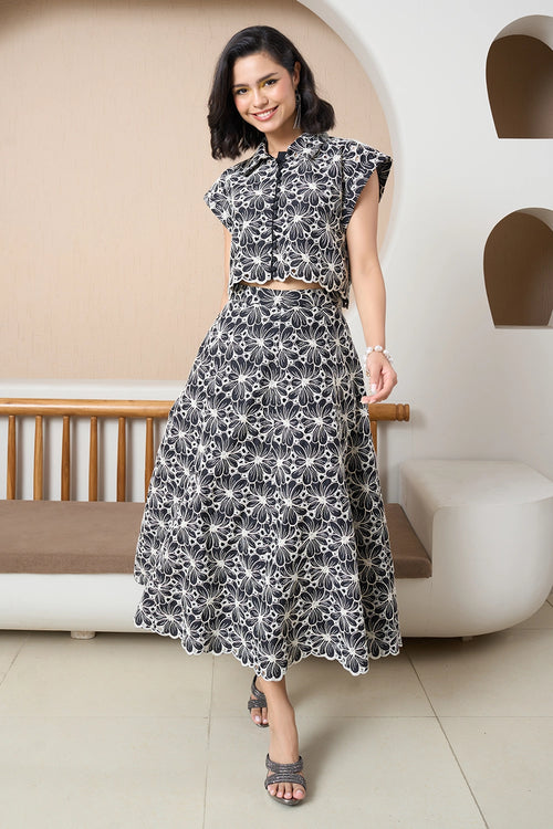 Noir Bloom A-line Set