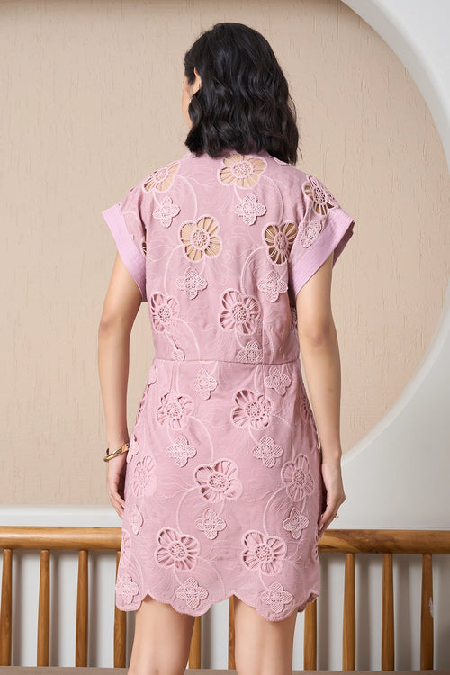 Mauve Blossom Eyelet Dress