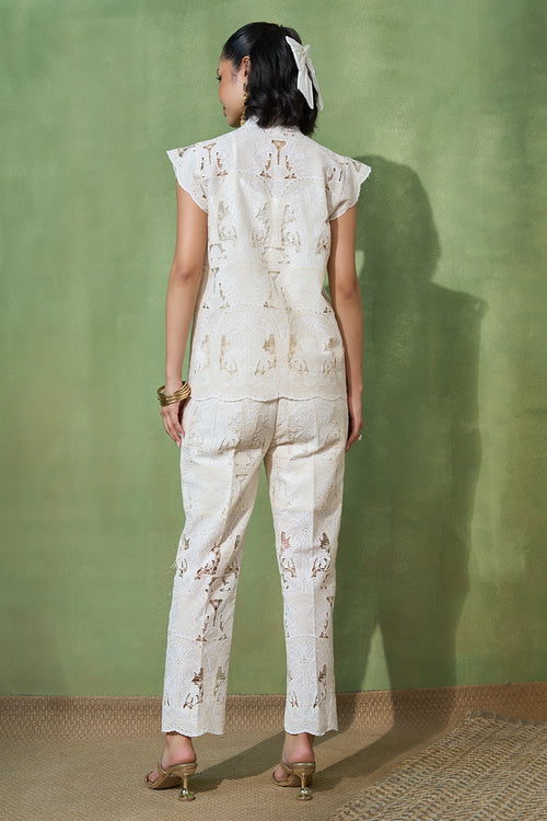 Ivory Garden Tie up Co-ord Set