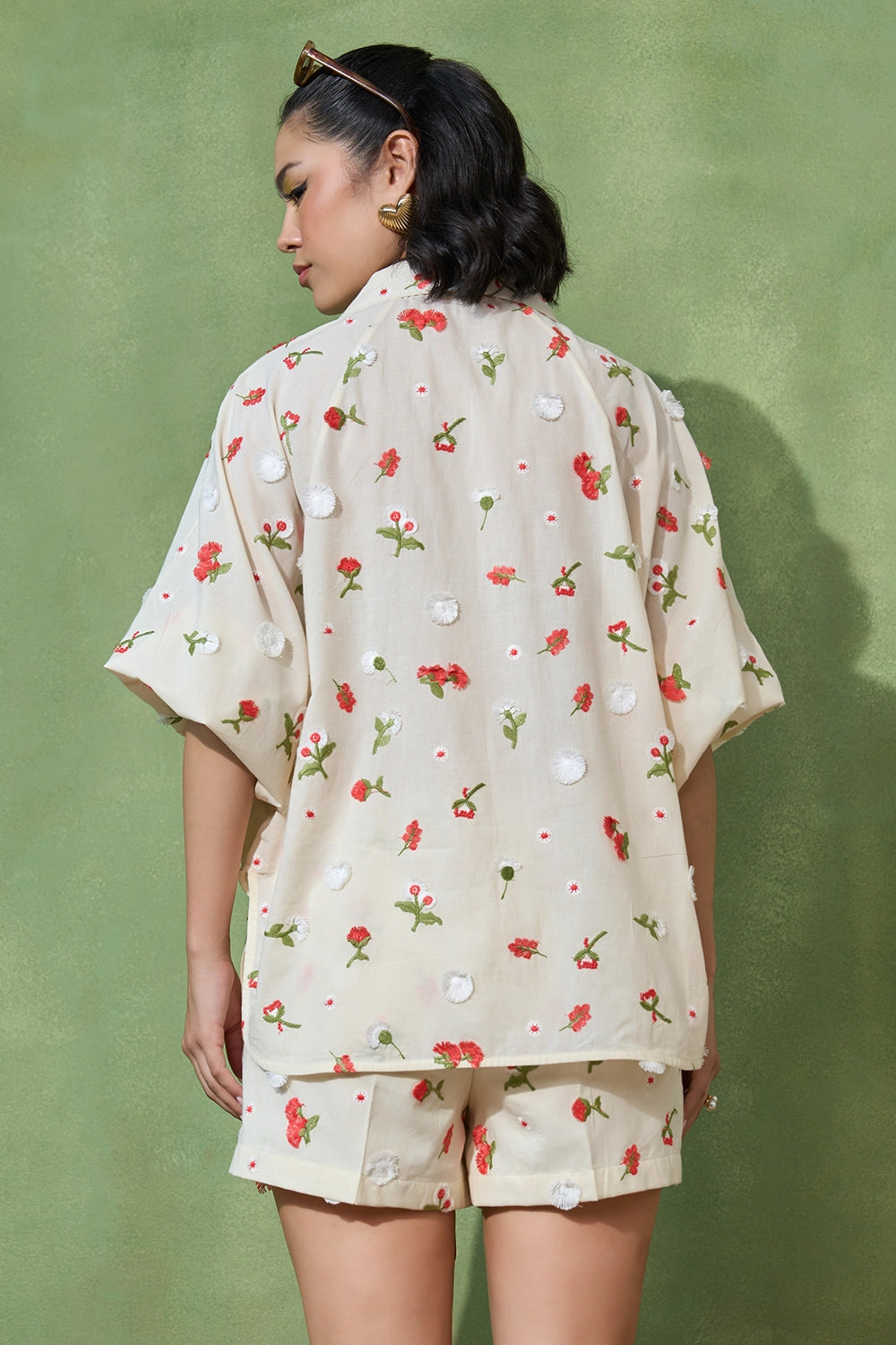 Rosy Flora Tie up Shirt