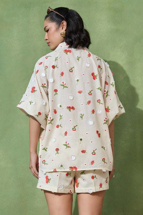 Rosy Flora Tie up Co-ord set