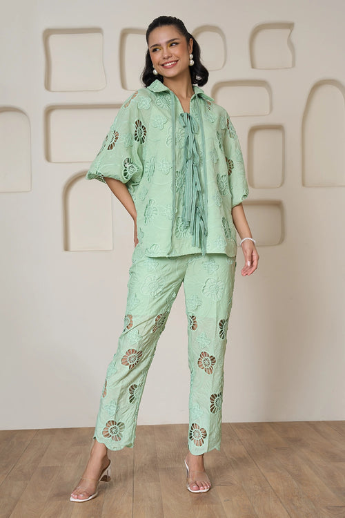 Sage Serenade Tie up Co-ord Set