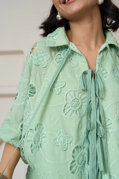 Sage Serenade Tie up Co-ord Set