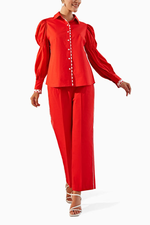 Flaming Red Scarlet Co-ord Set