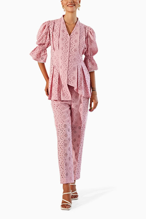 Roseate Pink Juliet Sleeve Co-ord Set