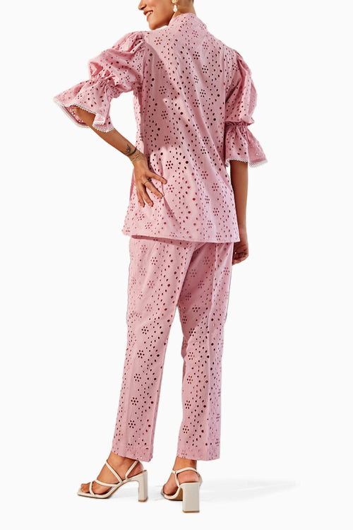 Roseate Pink Juliet Sleeve Co-ord Set