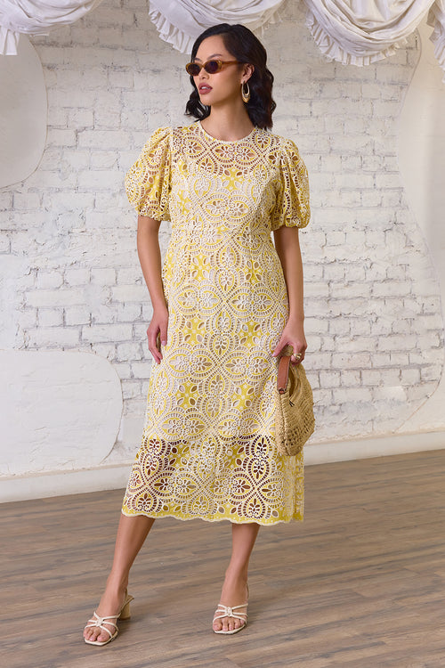 Sunshine Lace Midi Dress